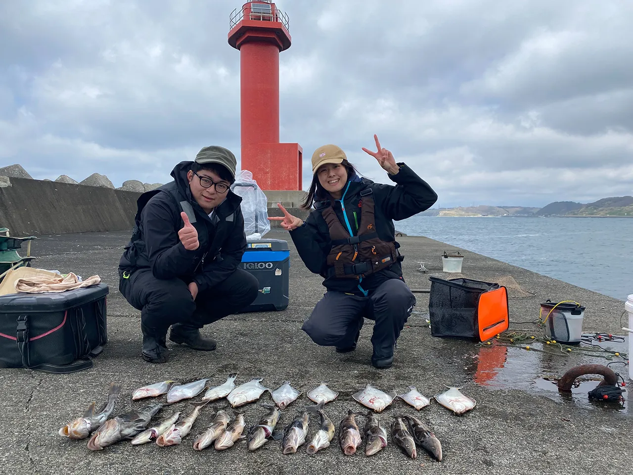 春のホッケ・カレイ釣りの様子
