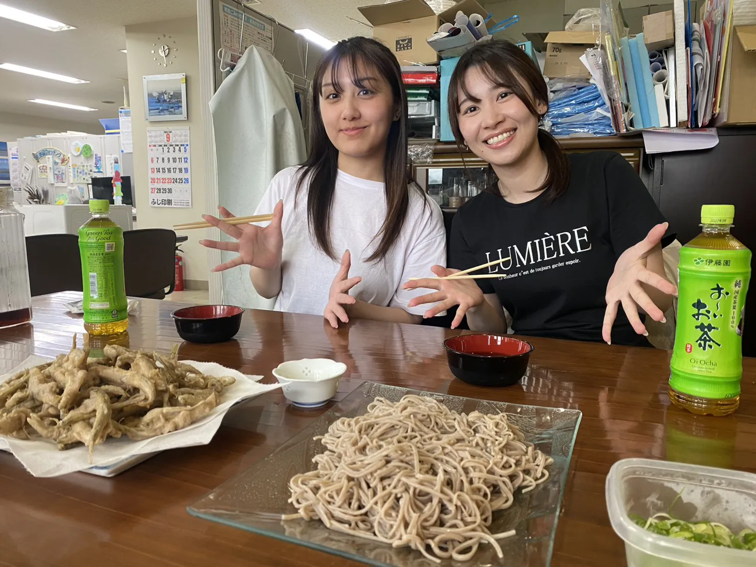 ワカサギの天ぷらと手打ちそば